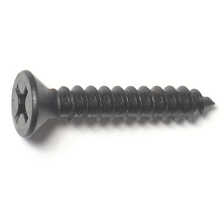 Midwest Fastener Sheet Metal Screw, #14 x 1-1/2 in, Black Steel Flat Head Phillips Drive, 5 PK 79471
